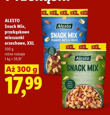 Mieszanka orzechów Snack Mix Alesto Peanuts, Nuts & Fruits XXL promocja w Lidl