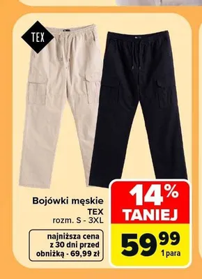 Bojówki męskie TEX promocja w Carrefour