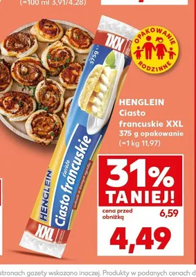 Ciasto francuskie XXL Henglein promocja w Kaufland