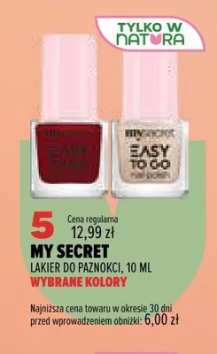 Lakier do paznokci My Secret Easy To Go promocja w Drogerie Natura