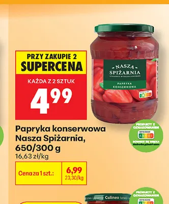 Papryka konserwowa Nasza Spiżarnia promocja w Biedronka