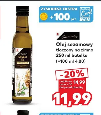 Olej sezamowy tłoczony na zimno Gold Edition promocja w Kaufland