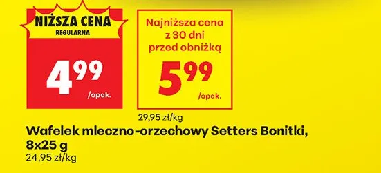 Wafelek mleczno-orzechowy Setters Bonitki promocja w Biedronka