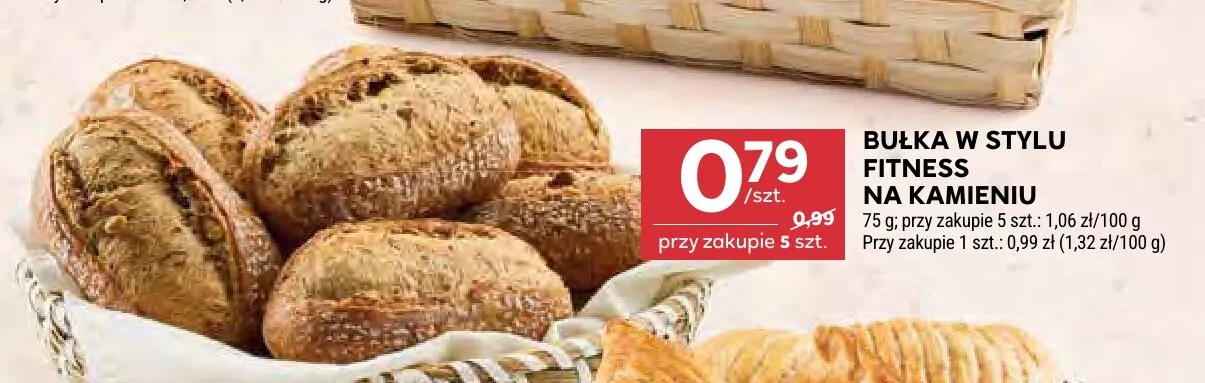 Bułka w stylu fitness na kamieniu promocja w Stokrotka