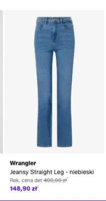 Jeansy Straight Leg Wrangler niebieskie promocja w Lounge by Zalando