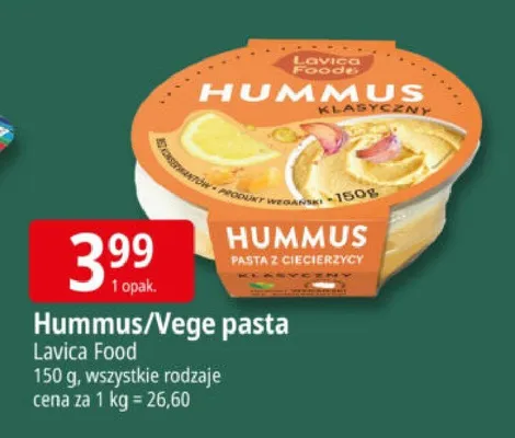 Hummus/Vege pasta promocja w Leclerc
