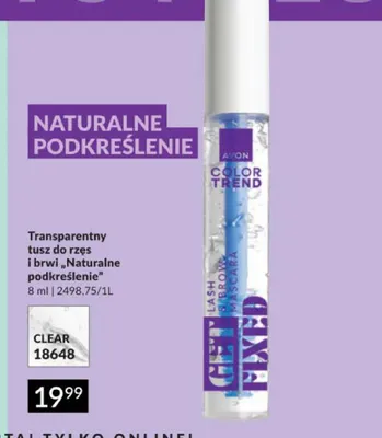 Tusz do rzęs i brwi Avon Color Trend Naturalne podkreślenie Clear promocja w AVON