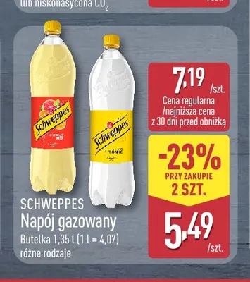 Napój gazowany Schweppes promocja w Aldi