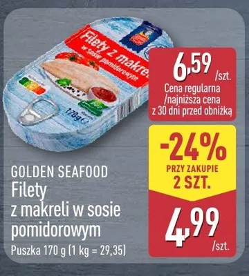 Filety z makreli w sosie pomidorowym GOLDEN SEAFOOD promocja w Aldi