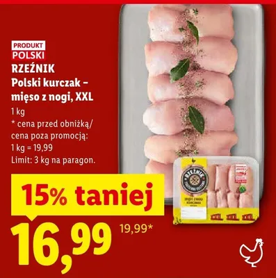 Polski kurczak mięso z nogi XXL Rzeźnik promocja w Lidl