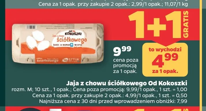 Jajka kurze z chowu ściółkowego Od Kokoszki rozm. M promocja w Netto