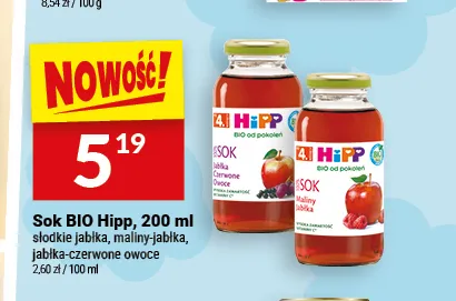 Sok BIO Hipp jabłka-czerwone owoce promocja w Twój Market