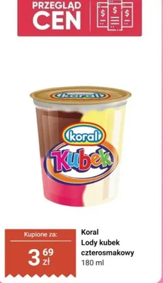 Lody kubek czterosmakowy promocja w Dino