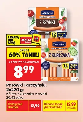 Parówki Tarczyński z fileta z kurczaka promocja w Biedronka