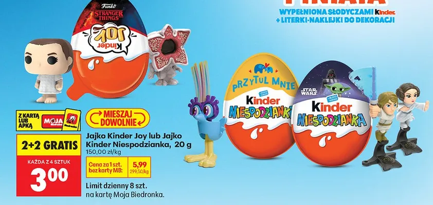 Jajko niespodzianka Kinder Joy 20g promocja w Biedronka
