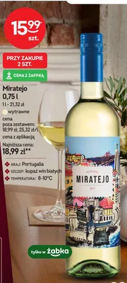 Wino białe Miratejo dry promocja w Żabka