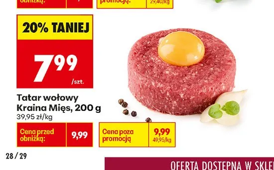 Tatar wołowy Kraina Mięs promocja w Biedronka