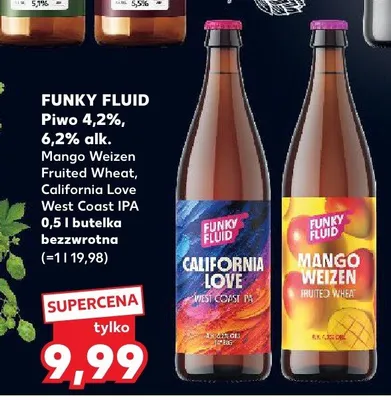 Piwo Funky Fluid California Love West Coast IPA 6,2% alk. promocja w Kaufland