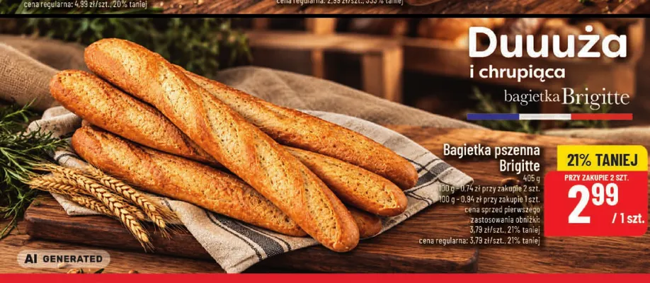 Bagietka pszenna Brigitte promocja w POLOmarket