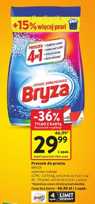 Proszek do prania Bryza 4w1 promocja w Intermarche