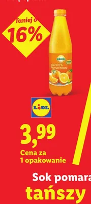 Sok 100% pomarańcza Solevita promocja w Lidl