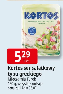 Kortos ser sałatkowy typu greckiego Mleczarnia Turek promocja w Leclerc