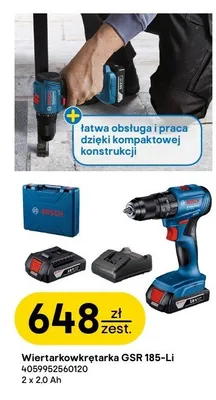 Wiertarkowkrętarka BOSCH GSR 185-Li 2x2,0Ah promocja w Castorama