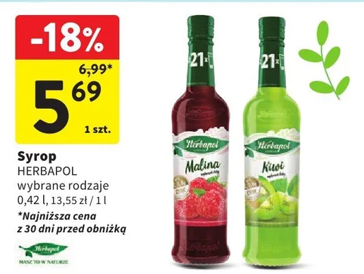 Syrop malina/kiwi promocja w Intermarche