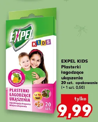Plasterki łagodzące ukąszenia EXPEL KIDS promocja w Kaufland