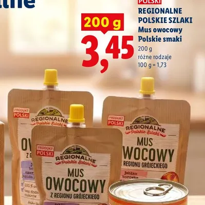 Mus owocowy z regionu grójeckiego jabłko borówka Regionalne Polskie Szlaki promocja w Lidl