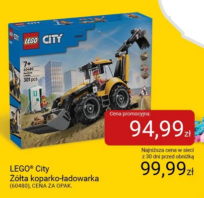Klocki LEGO City Żółta koparko-ładowarka 60480 promocja w Smyk