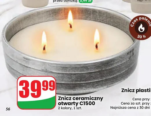 Znicz ceramiczny otwarty C1500 promocja w Dino