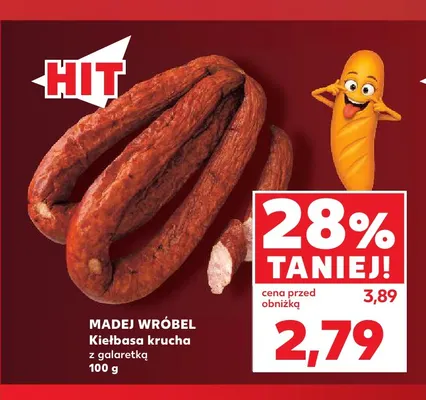 Kiełbasa krucha z galaretką Madej Wróbel promocja w Kaufland