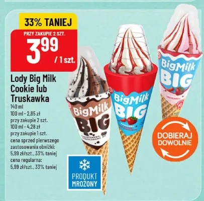 Lody Big Milk Cookie BigMilk promocja w POLOmarket