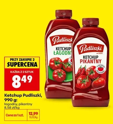 Ketchup łagodny Pudliszki promocja w Biedronka
