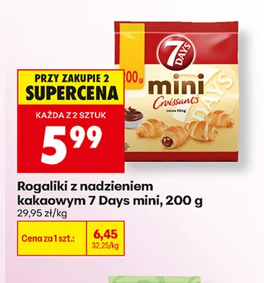 Rogaliki z nadzieniem kakaowym 7 Days mini promocja w Biedronka