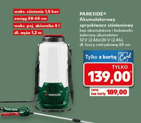 Akumulatorowy spryskiwacz ciśnieniowy promocja w Kaufland