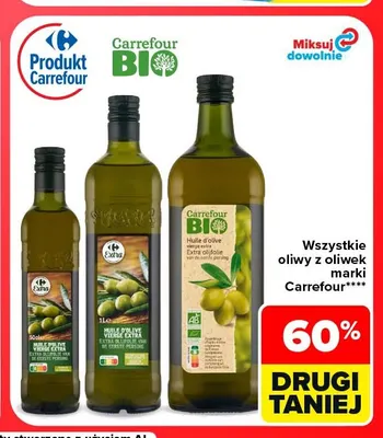 Oliwa z oliwek extra virgin Carrefour Extra 1 l promocja w Carrefour Market