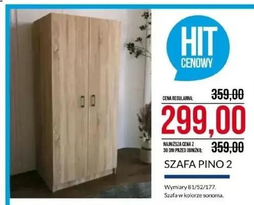 Szafa Pino 2 promocja w Abra Meble