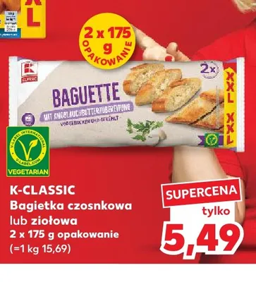 Bagietka czosnkowa K-Classic promocja w Kaufland