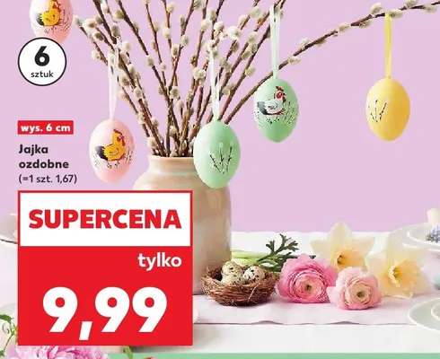 Jajka ozdobne różne kolory 6 szt. promocja w Kaufland