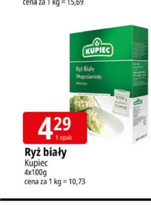 Ryż biały Kupiec 4-pak promocja w Leclerc