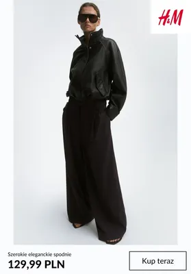 Szerokie eleganckie spodnie H & M promocja w H&M