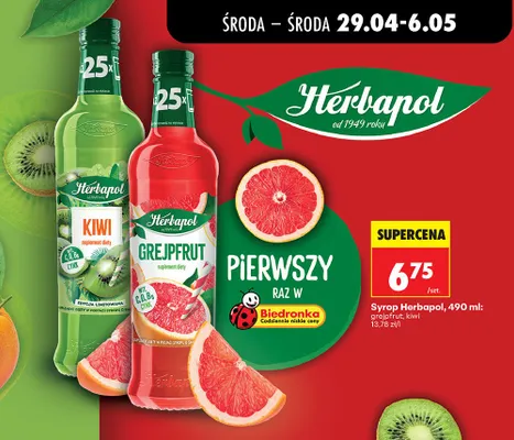 Syrop Herbapol grejpfrut promocja w Biedronka