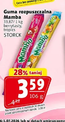 Guma rozpuszczalna Mamba Berrytasty promocja w Prim Market