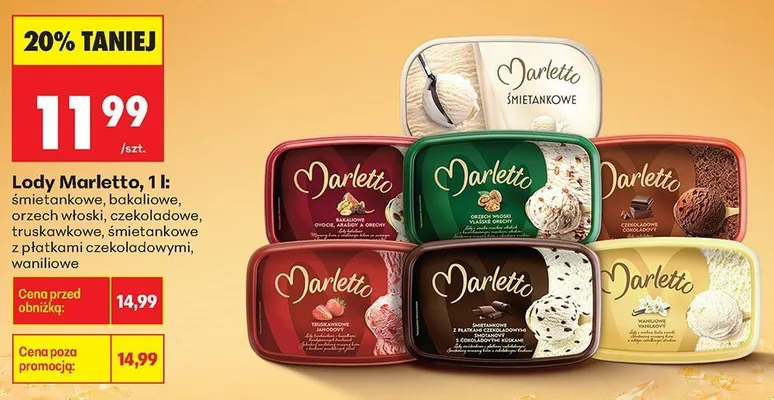 Lody bakaliowe Marletto promocja w Biedronka