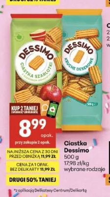 Ciastka Kruche Deserowe Dessimo promocja w Delikatesy Centrum