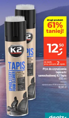 Płyn do czyszczenia tapicerki samochodowej K2 Tapis promocja w Dealz