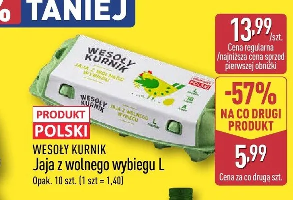 Jaja z wolnego wybiegu L Wesoły Kurnik promocja w Aldi