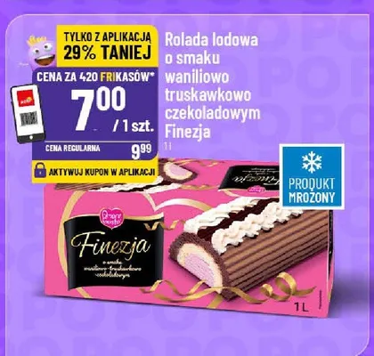 Rolada lodowa w smaku waniliowo truskawkowo czekoladowym Finezja promocja w POLOmarket
